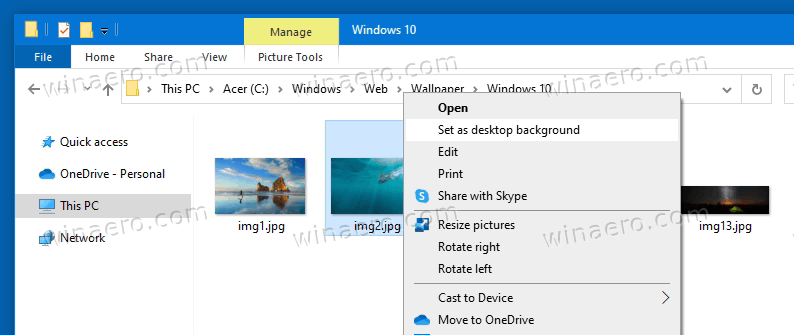 Default Windows 10 Wallpapers