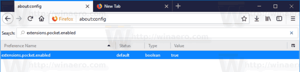 Disable Pocket In Firefox 57