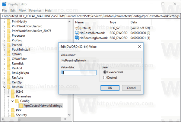 Disable Vpn While Roaming In Windows 10 Tweak