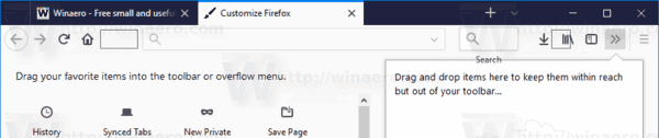 Firefox 57 Переместить строку поиска в адресную строку