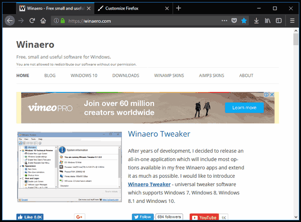 firefox dark theme windows 10