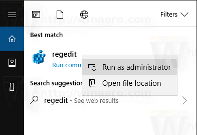 Cortana Regedit Context Menu Windows 10