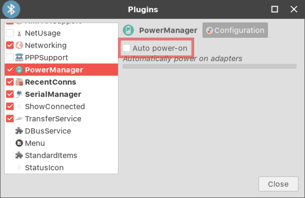 Disable Bluetooth Auto Power On In Blueman Plugins