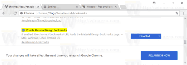 Disable Material Design For Chrome Bookmarks Step 2