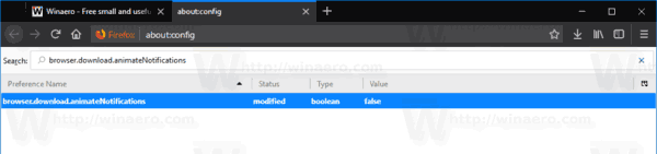 Firefox 57 Disable Download Animation