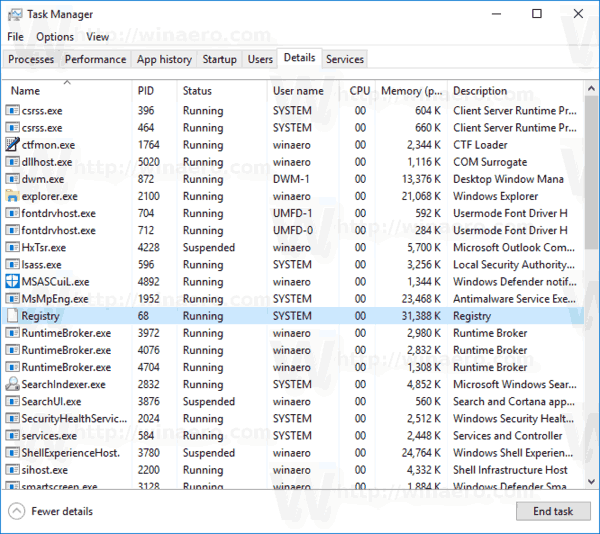 Registry Process In Task Manager 2
