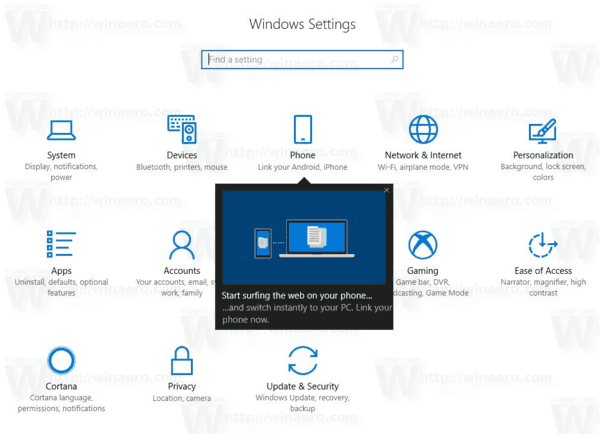 Settings Ads In WIndows 10 Fall Creators Update