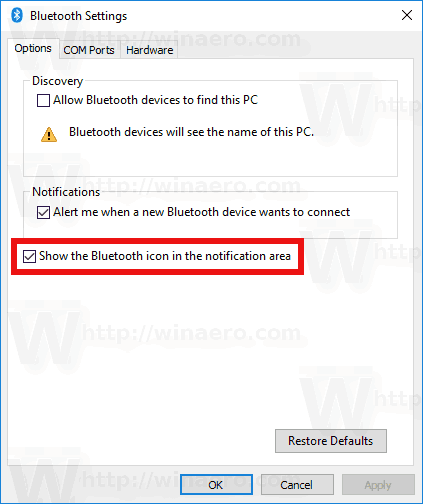 bluetooth registry settings windows 10