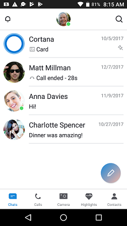 Skype For Android Material Design