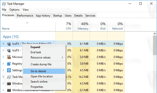 Task Manager Go To Details