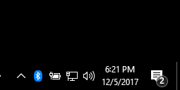 Windows 10 Bluetooth Taskbar Icon