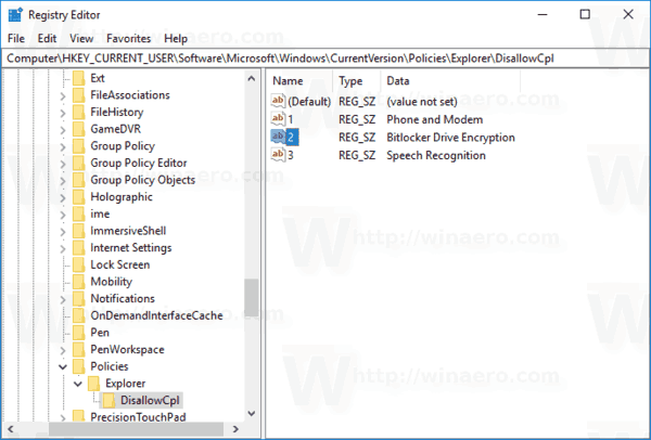 Windows 10 Скрыть дополнительные апплеты панели управления