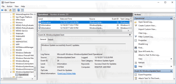 Windows 10 Windows Update Logs In Event Viewer