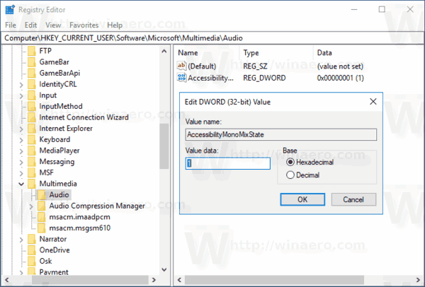 Windows 10 Enable Mono Audio With Tweak