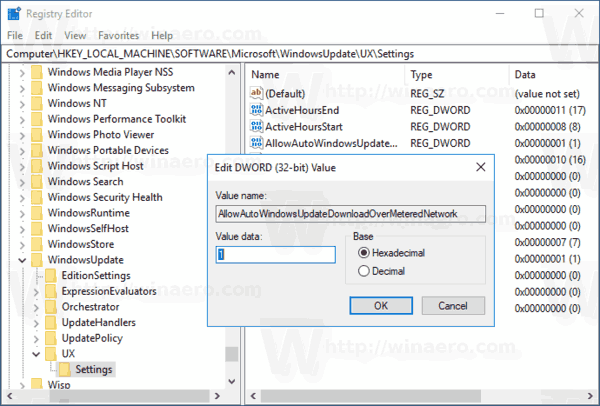 Windows 10 Enable Updates Over Metered Connections Tweak 1