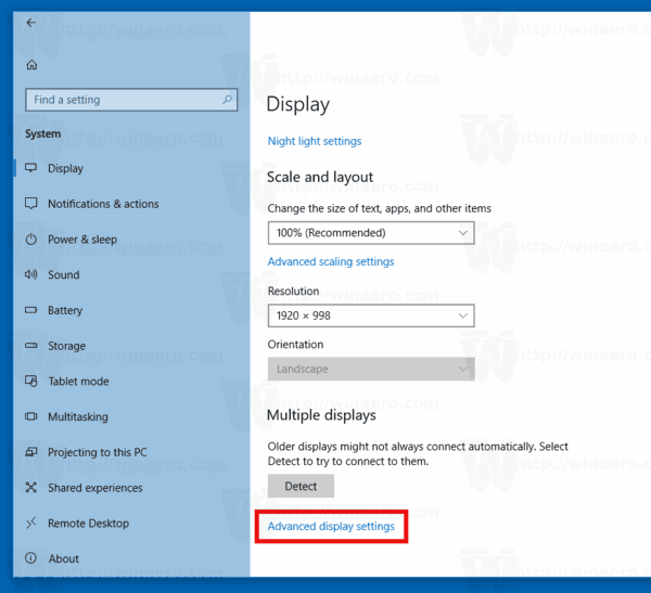 How to View Detailed Display Information in Windows 10