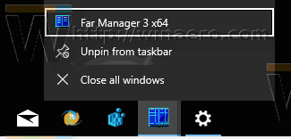 Taskbar App Context Menu In Windows 10