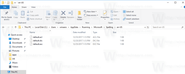 Dictionary Files In Windows 10