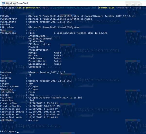 PowerShell Get File Attributes More Details