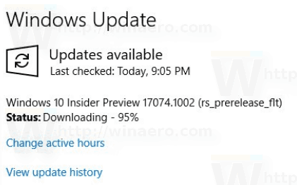 Windows 10 17074.1002 Update