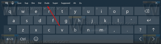 windows 10 on screen keyboard predictive text