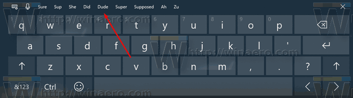 Windows 10 Touch Keyboard Suggestions 