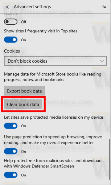 Clear Book Data In Microsoft Edge