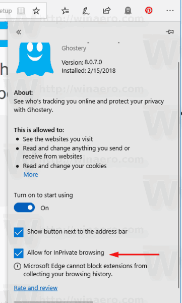 Enable Extensions In Private Mode In Edge