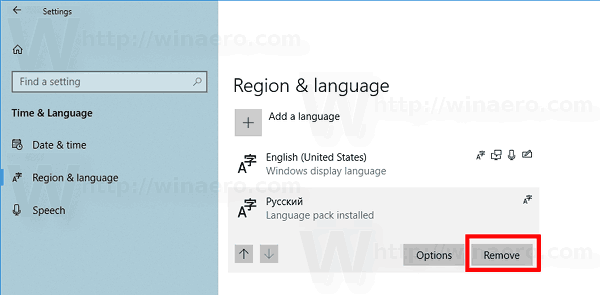 Remove A Keyboard Layout In Windows 10