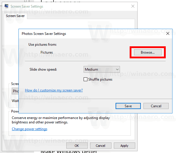 Windows 10 Change Photos Saver Folder