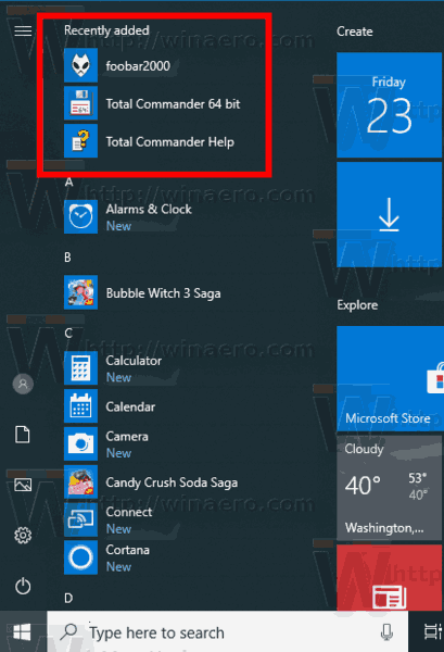 Windows 10 Recently Added Apps In Start Menu