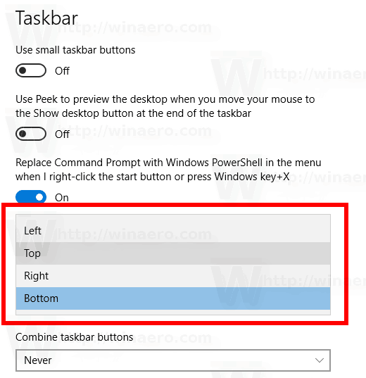 Windows 10 Change Taskbar Location