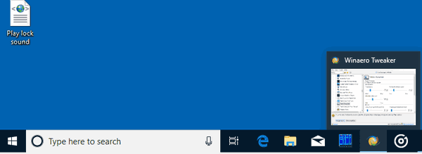 Windows 10 Default Taskbar Thumbnail Size