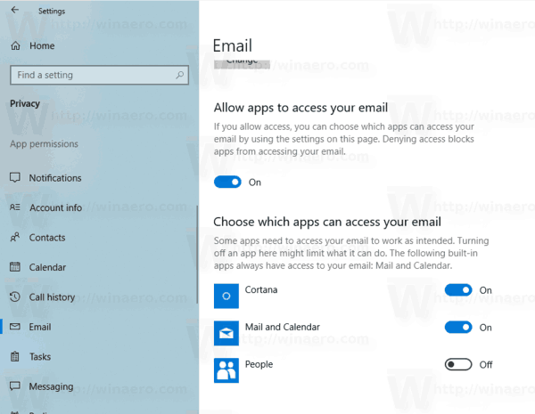Windows 10 Disable Access To Email For Certain Apps