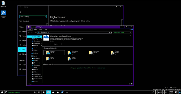 how to change windows 10 from high contrast black theme