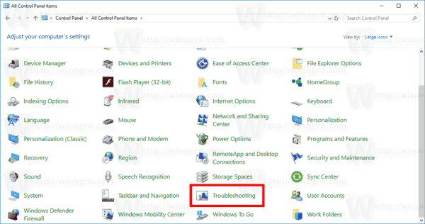 Windows 10 Troubleshooting Icon