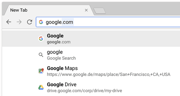 Chrome 65 Address Bar Suggestions