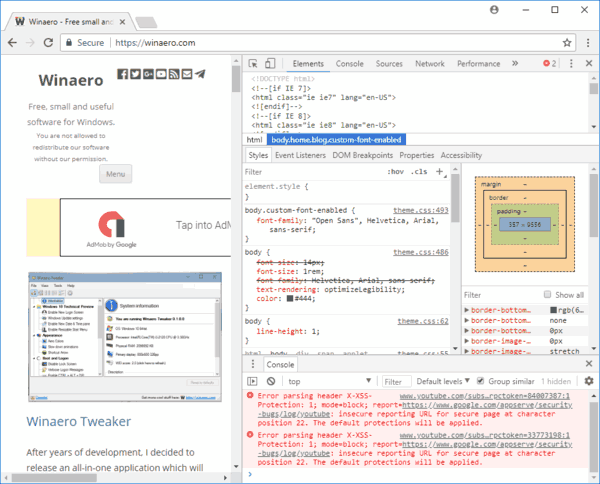 Chrome Open Developer Tools