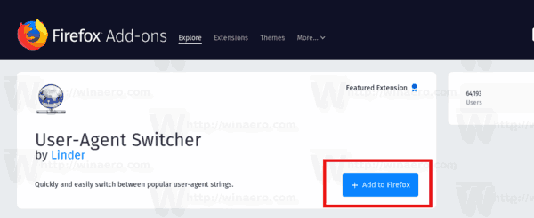 Firefox User Agent Switcher Extension