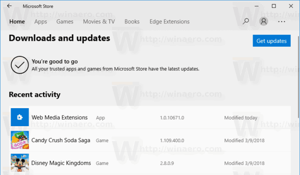 Microsoft Store No Updates Available