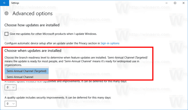 Windows 10 1803 Delay Upgrade Step 2