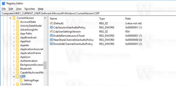 Windows 10 Configure Shared Experiences Registry 1