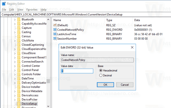 Windows 10 Download Device Software Registry Tweak