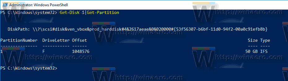 Windows 10 Get Disk Get Partition PowerShell 