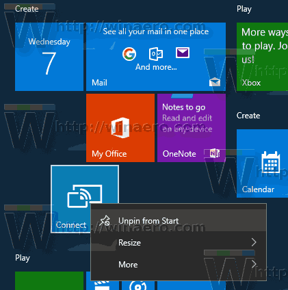 Windows 10 Unpin From Start