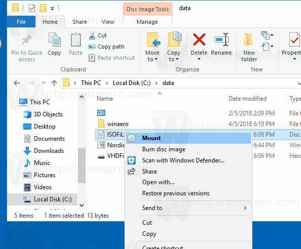 Mount By Default In Windows 10