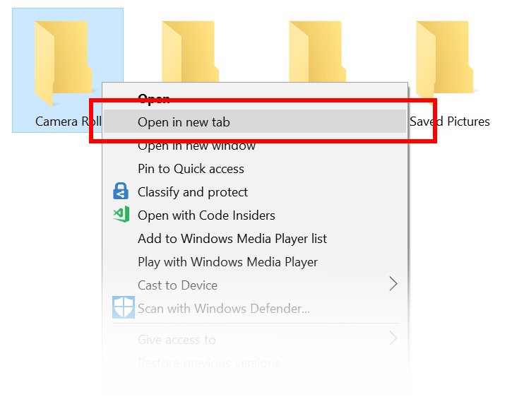 folder opens in new window