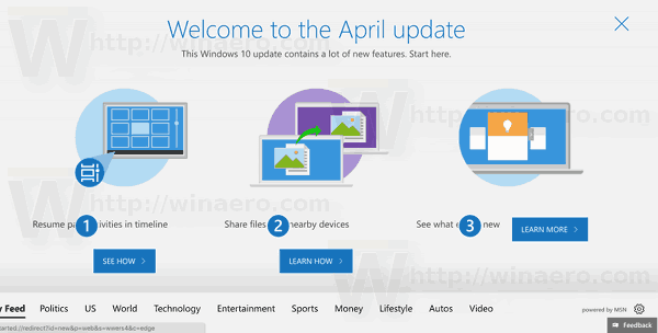 Апрельское обновление Windows 10