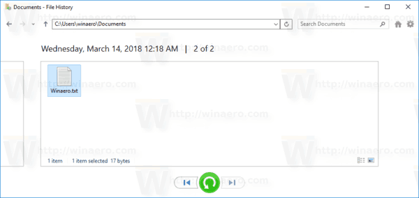 Windows 10 Open A Folder In File History