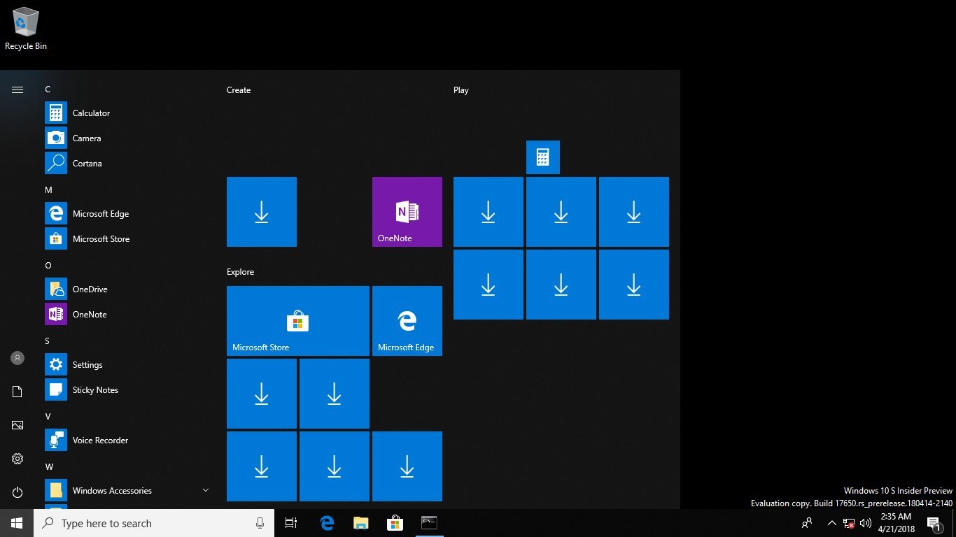Windows 10 Lean Desktop